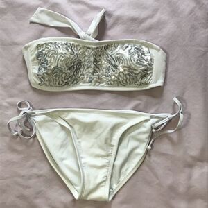 3/$25 XHILARATION Bandeau Top Bikini, Ivory  Size M